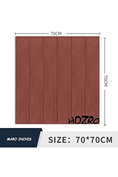HOZRO Set 10 x Tapet 3D autoadeziv HOZRO, model panou imitație lemn, acoperă 4,9 mp