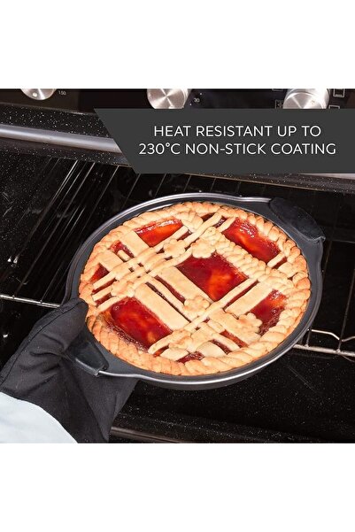 HEYNNA Tavă de copt pătrată, oțel carbon antiaderent, rezistentă la căldură până la 230°C, mânere detașabile din silicon