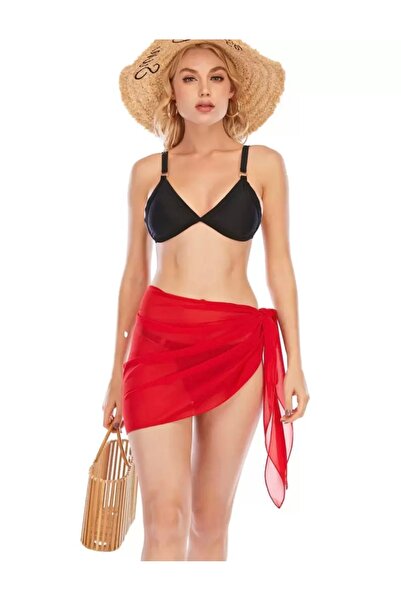 Oprah Kadın Tül Transparan Likralı Plaj Pareo