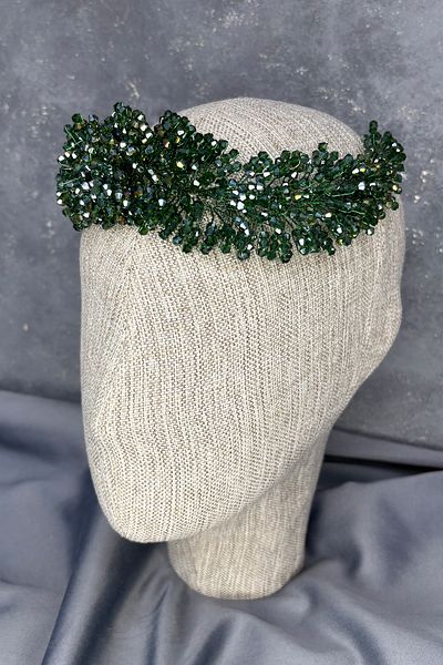 Hayalperest boncuk Diamira Sparkling Romantic Stone Bridal Accessory Green
