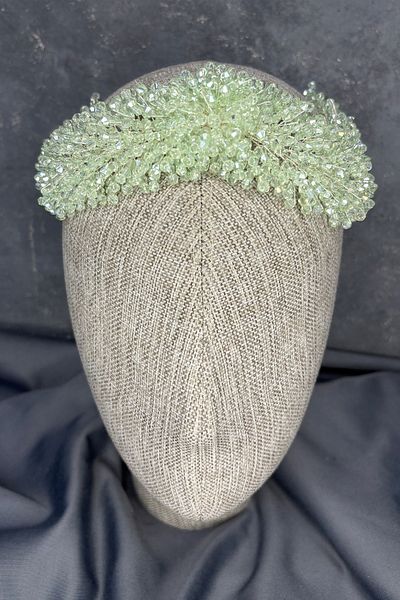 Hayalperest boncuk Accesoriu pentru păr de mireasă dens cu mărgele Diamira Verde mentă