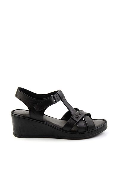 Bambi Black Leather Women's Sandals K05552006003