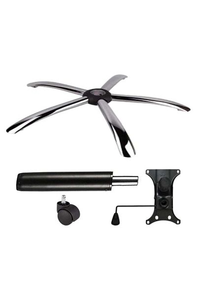 Depox Set de plăci de echilibru metalice 20 cm x 15 cm, bază 60 cm, scaune de birou universale cu role și cilindru cu piston