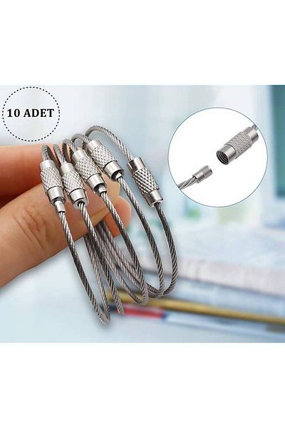 Boldy 10-Piece Wire Key Ring - Suitcase Tag Strap - Wire Keychain - Suitcase Tag Wire - Key Wire