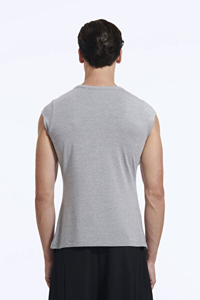 LOUIS GABRIEL NOUCHI SHORT SLEEVES MODAL TOP - - GRAY, M