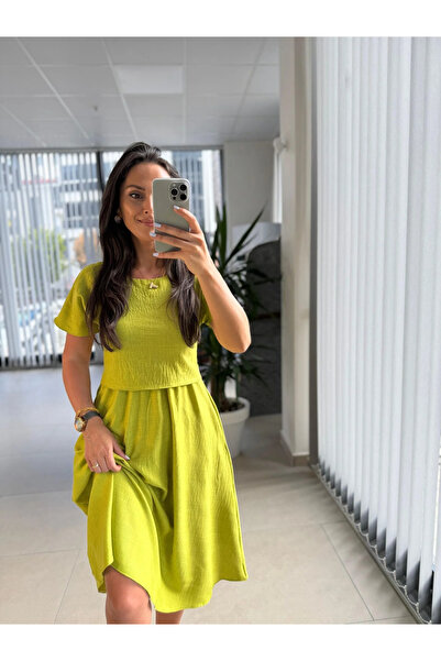 caddstore My 3760 Midi Bluzlu Elbise