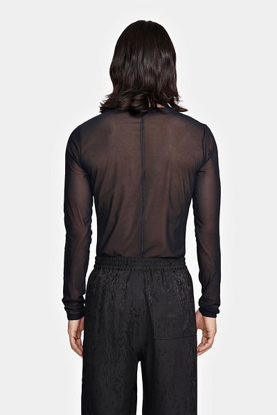 LOUIS GABRIEL NOUCHI BLUZA CU MÂNECĂ LUNGĂ ȘI DESCHIDERE SIGNATURE - LOUIS GABRIEL NOUCHI - ALBASTRU, S