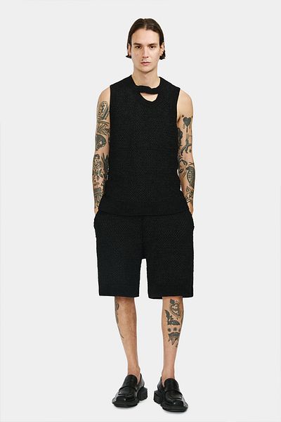 LOUIS GABRIEL NOUCHI VEST WITH TWISTED BACK - LOUIS GABRIEL NOUCHI - BLACK, L