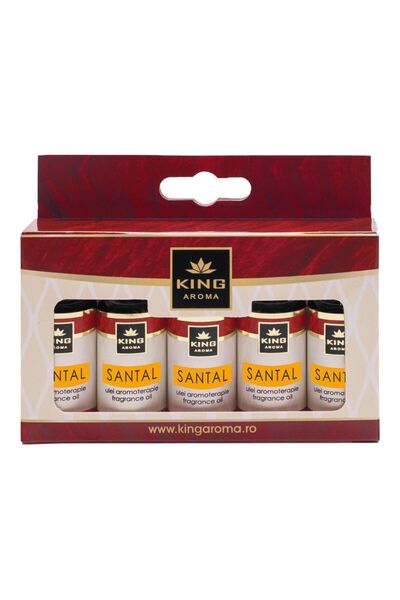 KingAroma Pachet 5 uleiuri parfumate aromaterapie KING Aroma® SANTAL, 10ml