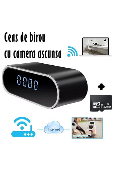REVOSE REVOSE™ Mini Spy Camera, WI-FI, IP, Hidden in Alarm Clock, 32GB Micro SD Card Included