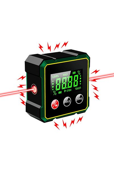 OEM Professional Digital Inclinometer with Laser, Portable, Magnetic Base, LCD Display, Digital Level