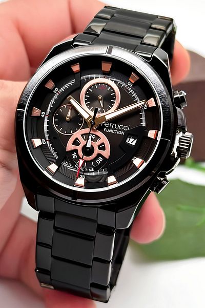 Ferrucci Function Men's Wristwatch Steel Case & Steel Cord Black Zmfer185