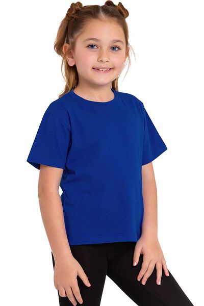 zepkids Tricou pentru fete, cu mânecă scurtă, fără imprimare, Saks Color