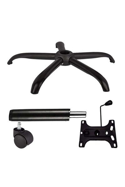 Depox Set de plăci de echilibru metalice 26 x 15 cm, bază 64 cm, cilindru universal cu rolă și piston, scaune de birou