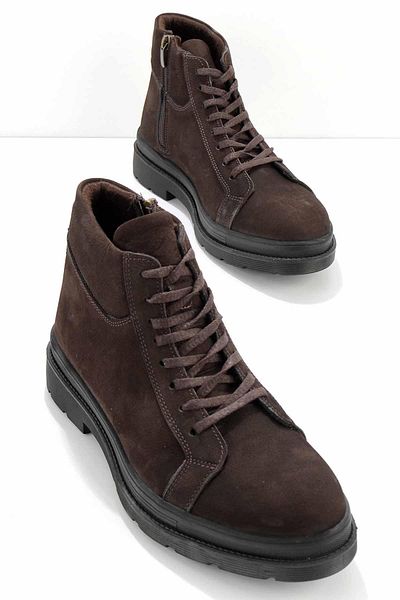 Bambi Καφέ Nubuck Γνήσιο Δερμάτινο Ανδρικές Μπότες & Μποτάκια E02951103401