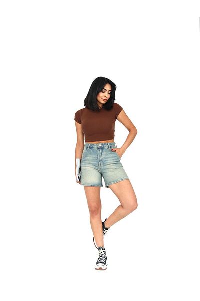 Zeo Basic MINI SHORTS DENIM TINT WASH
