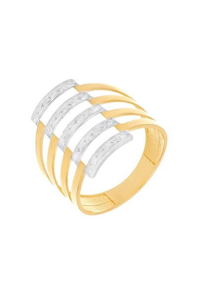 MOHI Fine Jewellery Inel din aur galben si alb de 14k