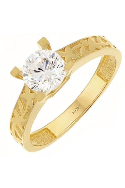 MOHI Fine Jewellery Inel model solitaire din aur galben de 14k