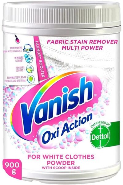 Vanish Vanish Laundry Stain Remover Oxi Action Powder for Whites, 900g