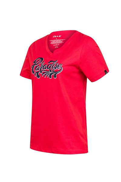 2AS Tricou pentru femei cu decolteu în V cu imprimeu Alone 406