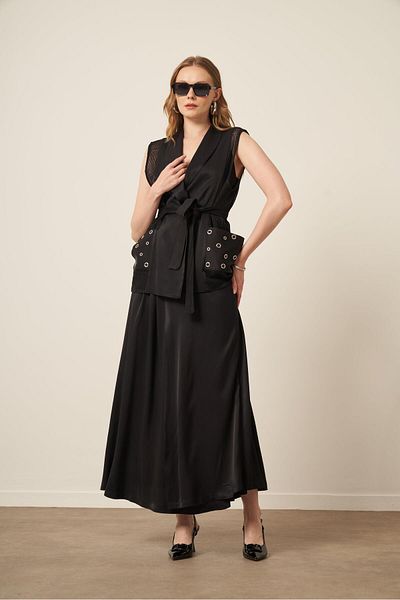 FTZ WOMEN Women's Mesh Detail Suit Black 31088