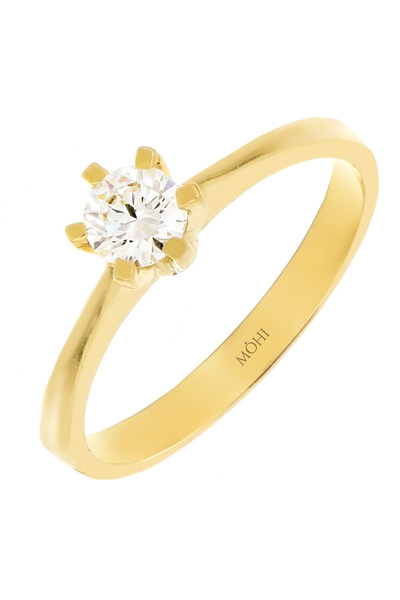 MOHI Fine Jewellery Inel de logodna model solitaire din aur galben de 14k