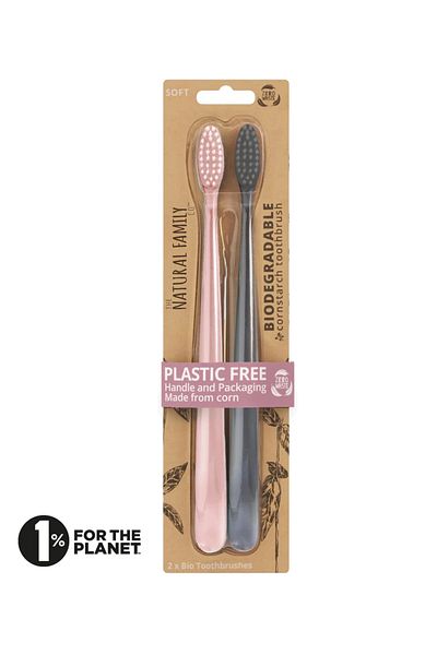 Jack N'Jill Biodegradable toothbrush, Rose Quartz, Monsoon Mist 2pcs set - Jack n' Jill
