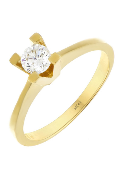 MOHI Fine Jewellery Inel de logodna model solitaire din aur galben de 14k