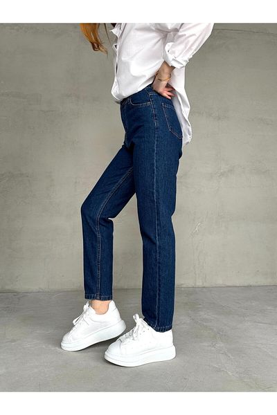 Cappmoda Jean-08128 Dark Blue Super Fit Boyfriend Model Jean