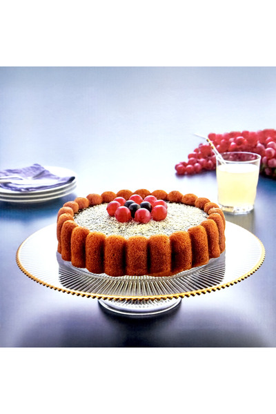 nesnelgift Rustic Salad Bowl - Large Size 26 cm and Cake Stand 33 cm