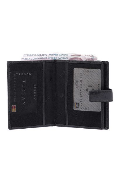 Tergan Black Genuine Leather Men's License Holder - S1Ru00001558-A6F