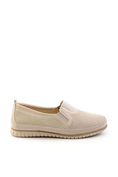 Bambi Beige Leather Women's Casual Shoes K01140005203