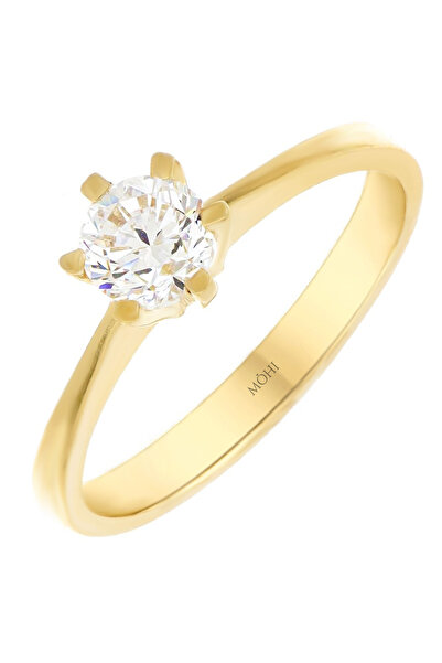 MOHI Fine Jewellery Inel de logodna model solitaire din aur galben de 14k