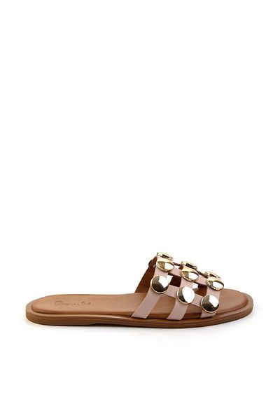 Bambi Nude Leather Women's Slippers K04507111103