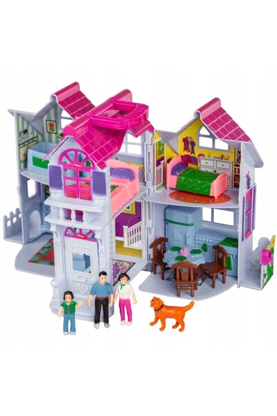 Smart Vibe Dollhouse, FamilyHome, KinderVibe™, with 4 Figures, 6 Rooms, Furniture and Accessories Included
