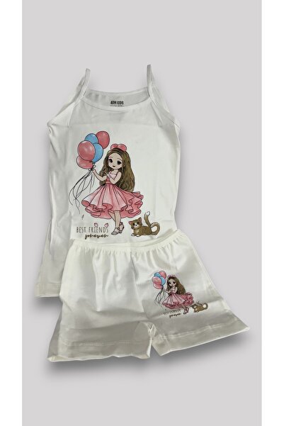 ADN Underwear ADN Kids Kız Çocuk Atlet & Boxer Baskılı İç Çamaşır Takımı