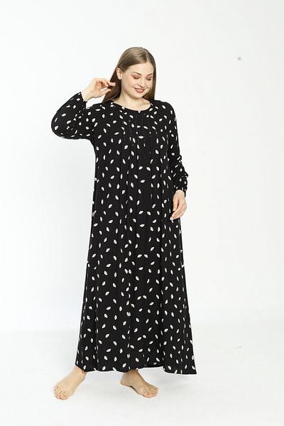 Juliet Deluxe Women's Plus Size Woven Viscose Fabric Long Sleeve Dress 33398