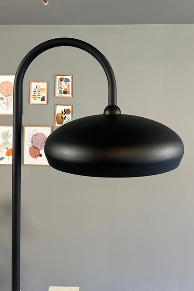 Bamyum Siyah Lambader Modern Dekoratif Metal Oturma Odası Çalışma Odası Zemin Lambası