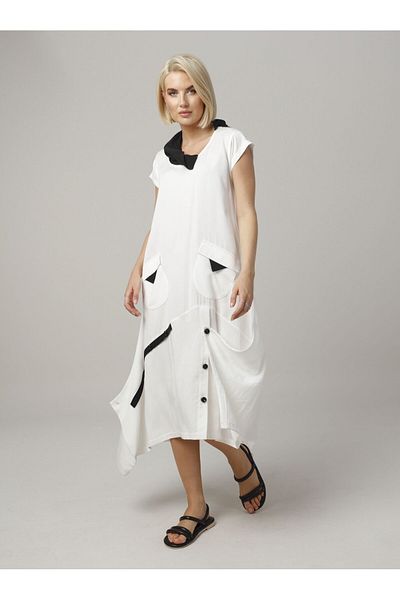 MARE BUTİK 100% Organic Natural Fabric Asymmetric Design Dress
