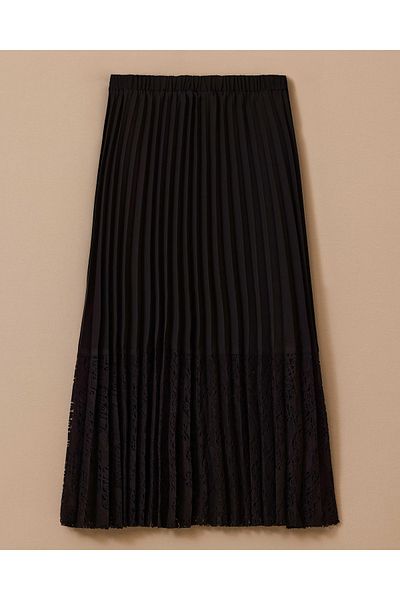 SEÇİL Lace Detailed Pleated Skirt