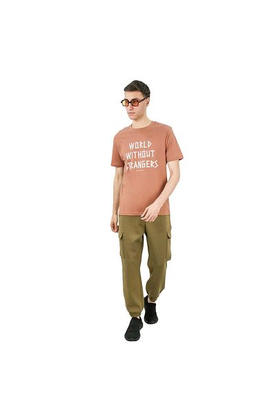 Giordano Men's World Without Strangers Print Tee - Slim Fit, Crew Neck, Cotton