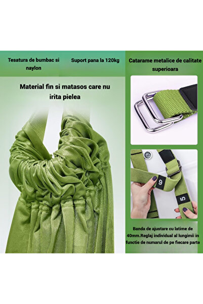 OEM Hamac pentru yoga aerian, curea de stretching, echipament de stretching cu ancoră pentru ușă, aparat de antrenament pentru flexibilitate