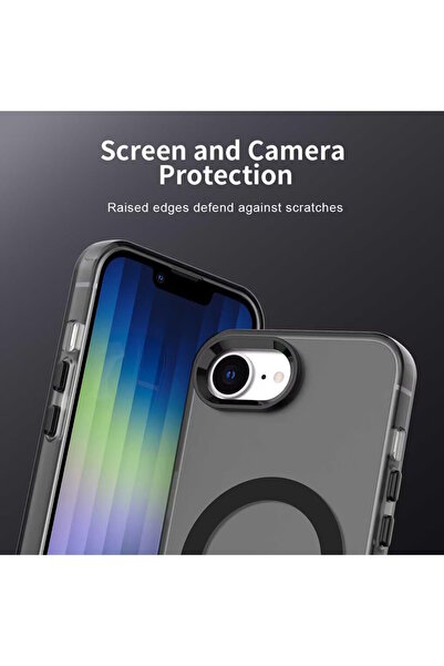 m.tk moveteck Apple iPhone 16E Kılıf Kamera Çıkıntılı Mat Magsafe Özellikli Kenarları Renkli Premium Sert Kapak