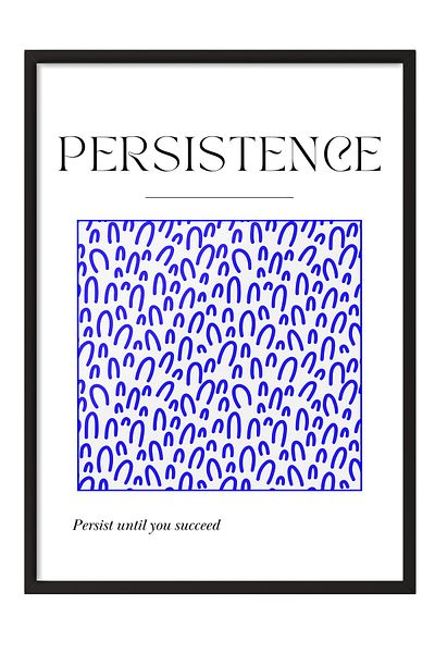 Postifull Black Framed Painting, Text, Pattern, Minimalist, Typography-Based, White, Blue Color Poster, Summer 2025