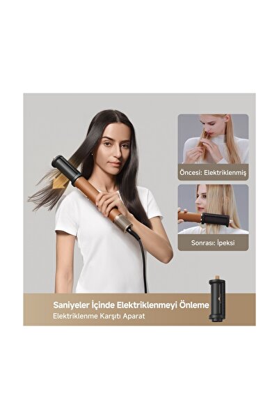 Dreame Airstyle Pro New Series Vacum Fastest Pro Gold Hair Styling Set, 7 in 1 Soft+Hard