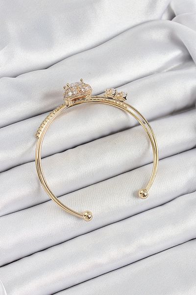 BESKAR Brass Gold Color Heart Zircon Stone Women's Bracelet