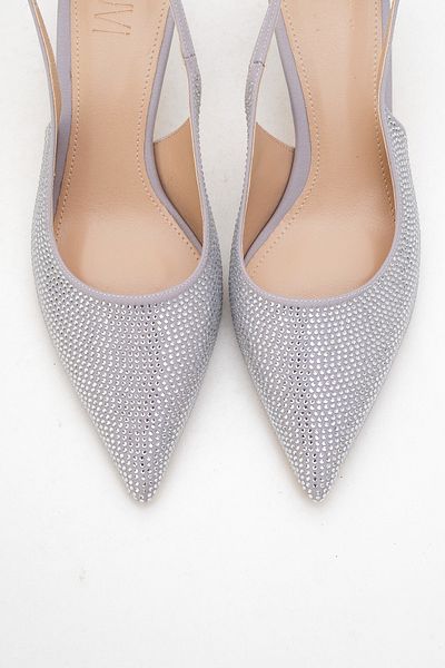 LuviShoes NOVS Silver Stone Pantofi de seară cu toc subțire pentru femei
