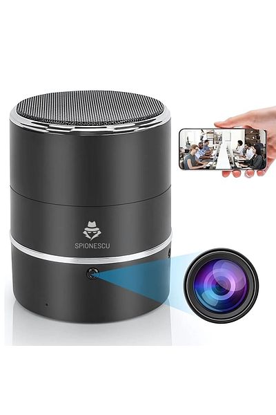 Spionescu Bluetooth speaker with hidden camera, Wifi, 240° sensor rotation, motion detection