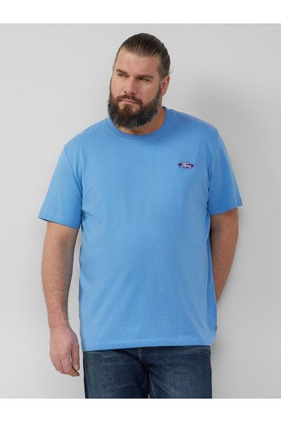 s.Oliver Tricou bărbătesc mărimi mari cu imprimeu siglă Ford, guler rotund
