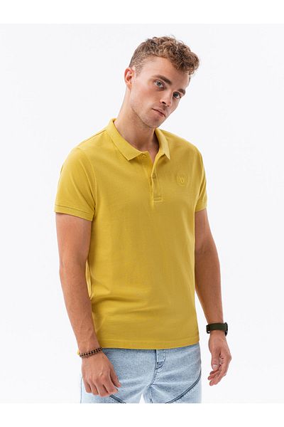 OMBRE Herren-Poloshirt aus Piqué-Strick - Gelb S1374 XL